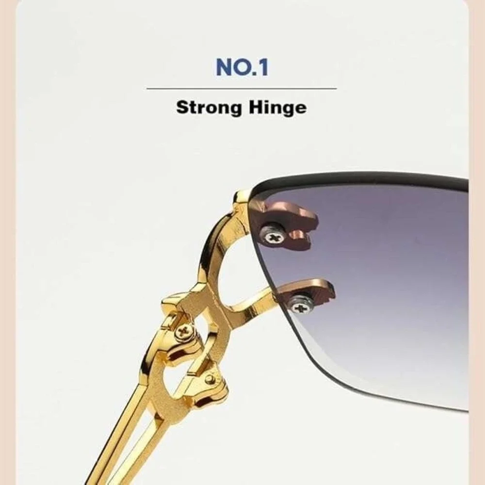 Fashion Mens Women‎ Hip Hop Sunglasses Retro Luxury Gold Rimless Shades Glasses